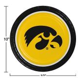 Iowa Hawkeyes NCAA Round Paper Plates, 10", 85 ct.