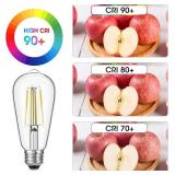 LED Edison Bulbs 8W, 60WEq, 5000K 750lm, E26, Dimmable, Clear, 8pc