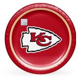 Kansas City Chiefs NFL Round Paper Plates, 10", 85 ct.