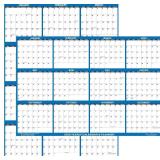 SwiftGlimpse 2026 Wall Calendar, 24x36, Erasable Laminated, Navy
