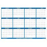 SwiftGlimpse 2026 Wall Calendar, 24x36, Erasable Laminated, Navy