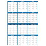 SwiftGlimpse 2026 Wall Calendar, 24x36, Erasable Laminated, Navy