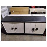 Four Door Sideboard Cabinet - Satin Black & White - Retail: $929