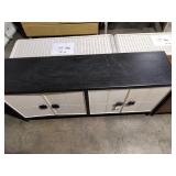 Four Door Sideboard Cabinet - Satin Black & White - Retail: $929