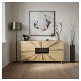 Jofran Reece 70in Mid-Century Modern Starburst TV Stand Console Storage Cabinet - Retail: $820