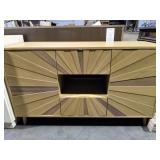 Jofran Reece 70in Mid-Century Modern Starburst TV Stand Console Storage Cabinet - Retail: $820