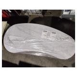 Oval White Sintered Stone Executive Office Desk with Drawers - Retail: $1,319