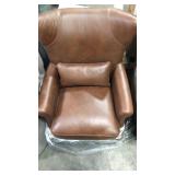 Emerald Genuine Leather Wingback Accent Chair - Retail: $1,499