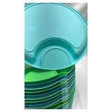 Turquoise and Green Plastic Plates Set from Pampered Chef Turquoise and Green Plastic Plates Set from Pampered Chef