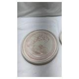 Ceramic Cameo Wall Plaques - Pink and White Set Ceramic Cameo Wall Plaques - Pink and White Set