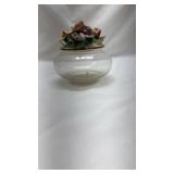 Floral Decorated Glass Bowl Floral Decorated Glass Bowl