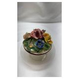 Floral Decorated Glass Bowl Floral Decorated Glass Bowl