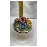 Floral Decorated Glass Bowl Floral Decorated Glass Bowl