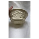 White Ceramic Bowl with Raised Rose Pattern White Ceramic Bowl with Raised Rose Pattern