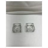 Heavy Crystal Glass Tealight Holders - Set of 2 Heavy Crystal Glass Tealight Holders - Set of 2