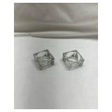 Heavy Crystal Glass Tealight Holders - Set of 2 Heavy Crystal Glass Tealight Holders - Set of 2
