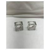 Heavy Crystal Glass Tealight Holders - Set of 2 Heavy Crystal Glass Tealight Holders - Set of 2