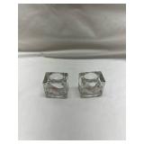 Heavy Crystal Glass Tealight Holders - Set of 2 Heavy Crystal Glass Tealight Holders - Set of 2