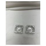 Heavy Crystal Glass Tealight Holders - Set of 2 Heavy Crystal Glass Tealight Holders - Set of 2