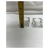 Heavy Crystal Glass Tealight Holders - Set of 2 Heavy Crystal Glass Tealight Holders - Set of 2