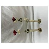 Brass vases with Red Rose Detail Brass vases with Red Rose Detail
