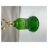 Avon Green Glass Perfume Bottle with Gold Tone Atomizer Avon Green Glass Perfume Bottle with Gold Tone Atomizer