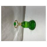 Avon Green Glass Wall Hook with Brass Hardware Avon Green Glass Wall Hook with Brass Hardware