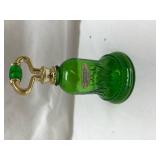 Avon Green Glass Wall Hook with Brass Hardware Avon Green Glass Wall Hook with Brass Hardware