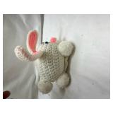 Handmade White Bunny Plush with Pom Poms Handmade White Bunny Plush with Pom Poms