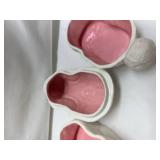 White Ceramic Bunny Planters Set White Ceramic Bunny Planters Set