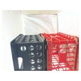 Plastic Storage Crate Set - Black and Red Plastic Storage Crate Set - Black and Red