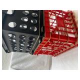 Plastic Storage Crate Set - Black and Red Plastic Storage Crate Set - Black and Red