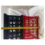 Plastic Storage Crate Set - Black and Red Plastic Storage Crate Set - Black and Red