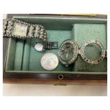 Victorian Burr Walnut Jewelry Box with Lock(No Key) Victorian Burr Walnut Jewelry Box with Lock(No Key)