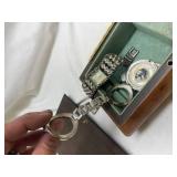 Victorian Burr Walnut Jewelry Box with Lock(No Key) Victorian Burr Walnut Jewelry Box with Lock(No Key)