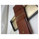 Centrix Brown Leather Passcase Billfold Wallet with Box Centrix Brown Leather Passcase Billfold Wallet with Box