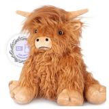 SuzziPals Heatable & Coolable Highland Cow Stuffed Animals Plushie, Microwavable Heating Pad for Soothing & Relaxation, Lavender Scented Cattle Plush Toys for Stress Relief, Stuffed Cow Gifts