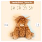 SuzziPals Heatable & Coolable Highland Cow Stuffed Animals Plushie, Microwavable Heating Pad for Soothing & Relaxation, Lavender Scented Cattle Plush Toys for Stress Relief, Stuffed Cow Gifts