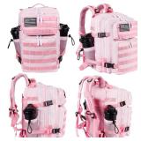 LHI Tactical Military Backpack for Men and Women 25L Army Assault Pack Bag Large Rucksack with Molle System-pink