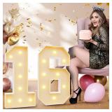 imprsv 3FT 16th Birthday Decorations Numbers: 16th Birthday Party Anniversary Decorations Large Light Up Numbers 16 for Girls Boys