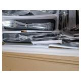 49-Piece Silverware Set with Organizer, Heavy Duty Stainless Steel Flatware Set for 8, Cutlery Utensil Sets with Steak Knives, Rust-proof, Mirror Polished, Dishwasher Safe, Heavy Duty - Tray is broken