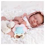 Aori Reborn Baby Dolls Realistic Lifelike - 20\" Newborn Girl Doll with Feeding Set, Sleeping Baby Toy for Kids Ages 3+ Years, Hand-Painted Vinyl Newborn Doll
