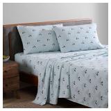 Eddie Bauer - Flannel Sheets Queen Size, Anti-Pilling & Wrinkle Resistant Cotton, Touchably Soft for All-Season Comfort - Bed Sheets with Matching Pillowcases & Fitted Sheet (Dog Friends Blue)