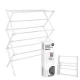 ZOES HOMEWARE 2026 Enhanced Clothes Drying Rack | Foldable Drying Rack Clothing for Laundry | Small Collapsible Portable Dryers for Laundry | Use for Indoor & Outdoor | White 37.5\"x29\"x12\"