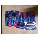 JASWELL Pet Grooming Tool- 2 Sided Undercoat Rake for Dogs &Cats-Safe and Effective Dematting Comb for Mats&Tangles Removing-No More Nasty Shedding or Flying Hair Blue