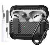 Olytop for Airpods Pro 2/1 Gen Case Cover with Lock (2019/2022/2023), Rugged Locking Case for Airpod Pro 2nd/1st Generation Shockproof Armor Protective Skin for Apple iPod Pro, Black