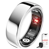 Smring Smart Ring, Fitness Tracking Ring, Heart Rate Monitor Health Tracker for Women/Men, IP68âNo SubscriptionâSleep Tracker for iPhone and Android, Up to 10 Days of Battery Life (Silver, #