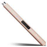 SUPRUS Electric Lighter Arc Windproof Flameless USB Rechargeable Lighter with Safety Lock for Candle BBQ Camping (Champagne Gold)