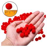 Sumind 250 Pieces Mini Pompoms Small Fluffy Pom Poms for Decor Arts Crafts DIY, Red (15 mm)