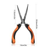Pullther Fishing Needle Nose Pliers Fishing,Fishing Pliers,9 in Fishing Pliers Hook Remover,Carbon Steel split ring pliers,Saltwater Fishing Gear